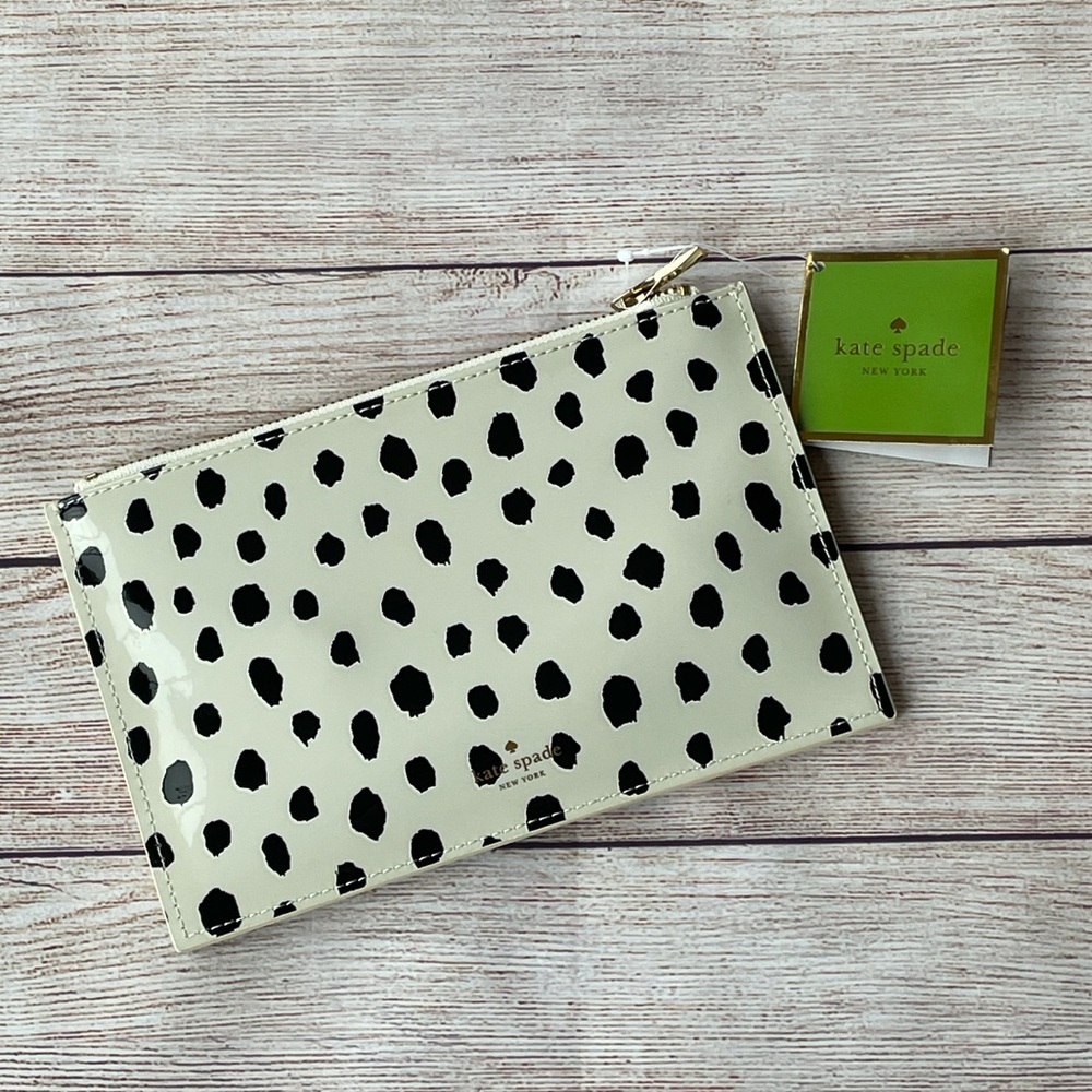 NWT Kate Spade ♠️ Flamingo Dot Pencil Pouch